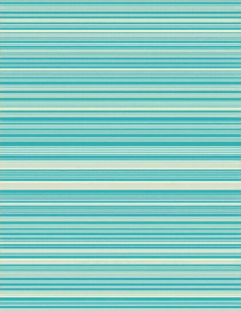 Thin Striped Turquoise Cream Design Rug