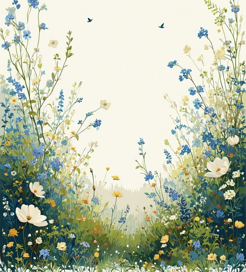 Wildflower Meadow Vibrant Garden Design Rug