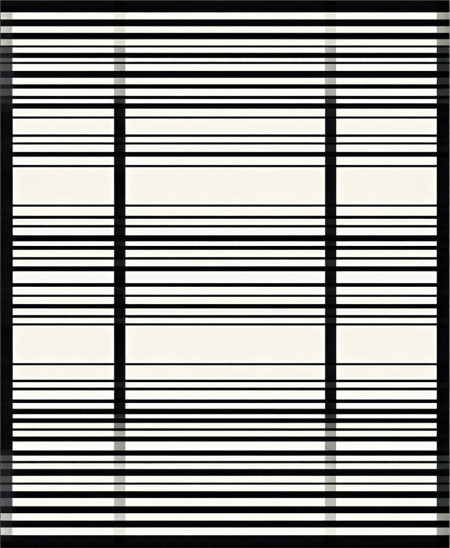 Sharp Black White Grid Lines Rug