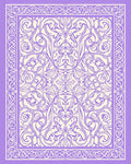 Intricate Lavender Floral Pattern Rug