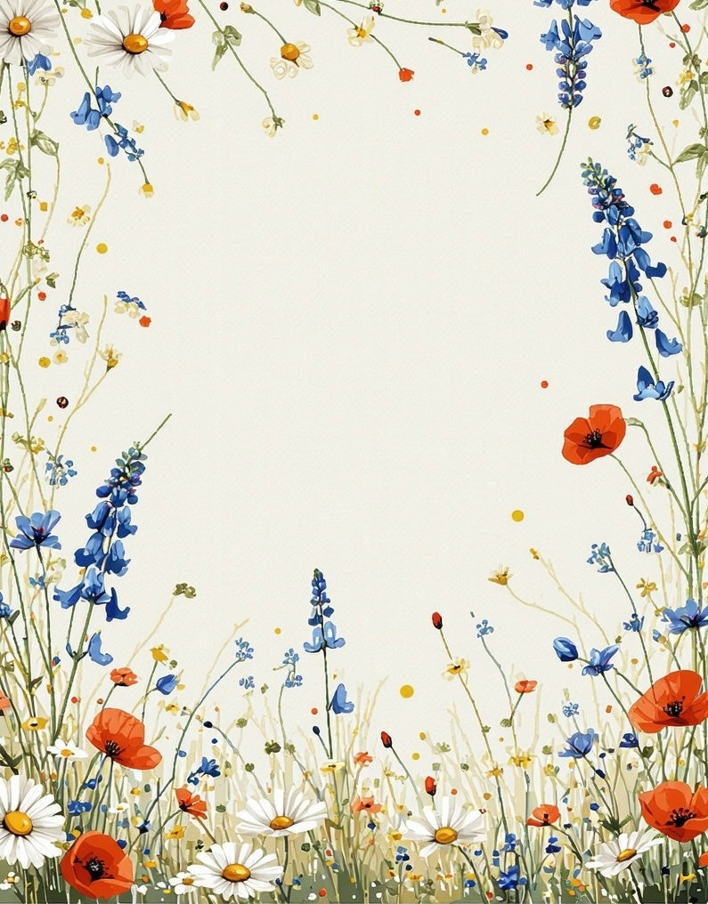 Wildflower Meadow Impressionist Floral Design Rug