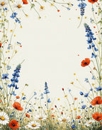 Wildflower Meadow Impressionist Floral Design Rug