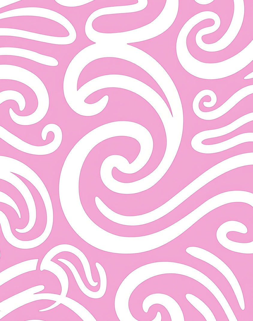 Classic Pink Swirl Pattern Design Rug