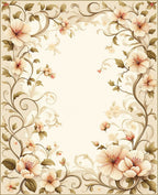 Soft Floral Vine Pattern Art Rug