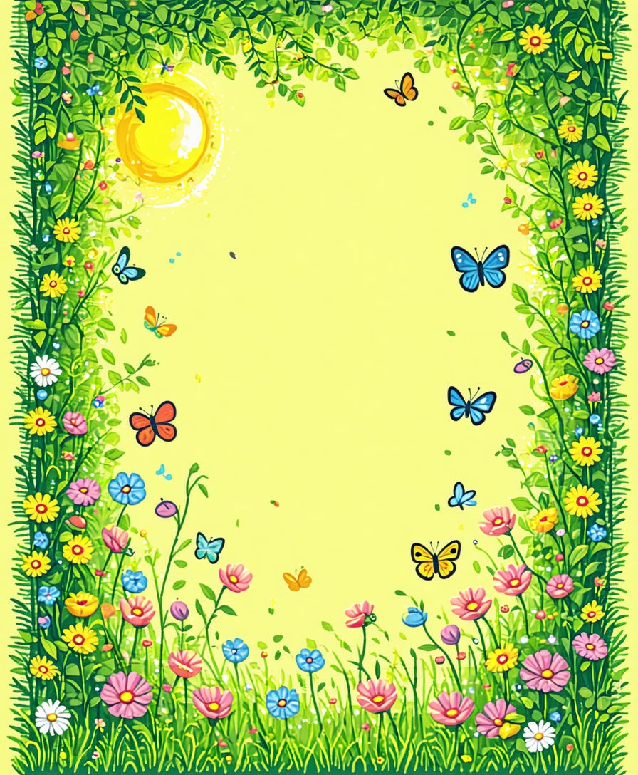 Whimsical Garden With Butterflies And Sun Rug