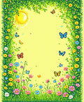 Whimsical Garden With Butterflies And Sun Rug