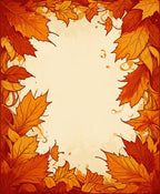 Autumn Leaves Swirling Border Design Rug