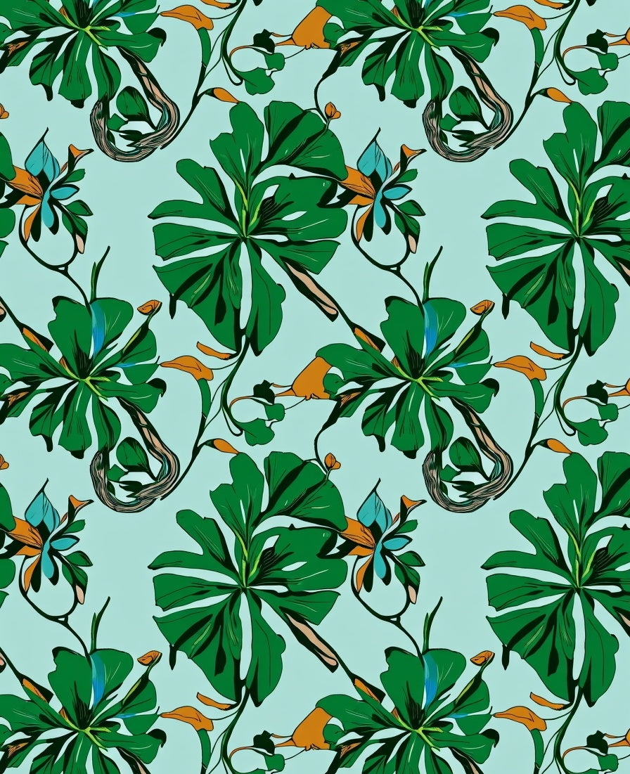 Lush Greenery Floral Art Print Rug