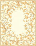 Golden Floral Scrollwork Butterfly Pattern Rug