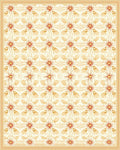 Cream Floral Patterned Elegant Rug