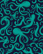 Teal Octopus Tentacle Pattern Rug