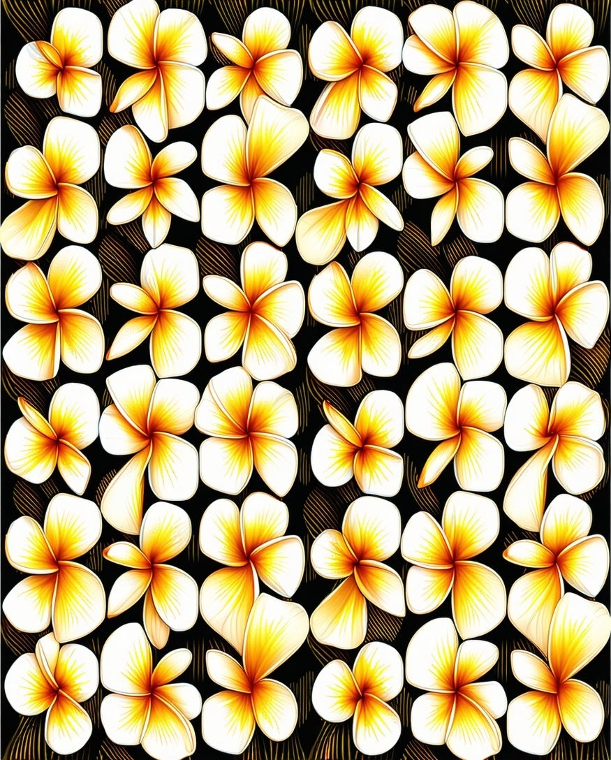 Golden Flower Pattern Tropical Chic Design Rug
