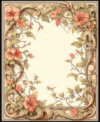 Art Nouveau Floral Frame Design Rug