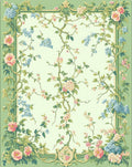 Vine Floral Pastel Botanical Swirl Design Rug