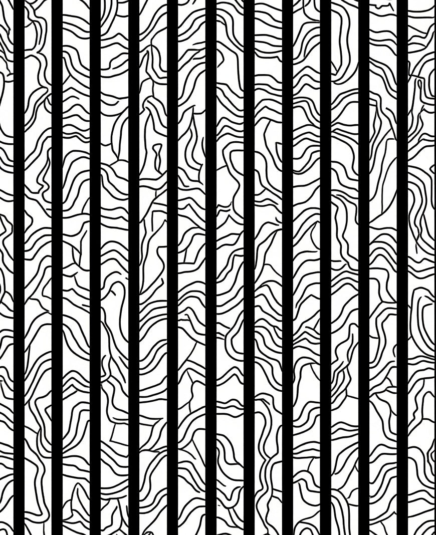 Striped Abstract Organic Pattern Rug