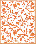Elegant Orange Floral Vine Pattern Rug