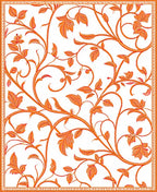 Elegant Orange Floral Vine Pattern Rug