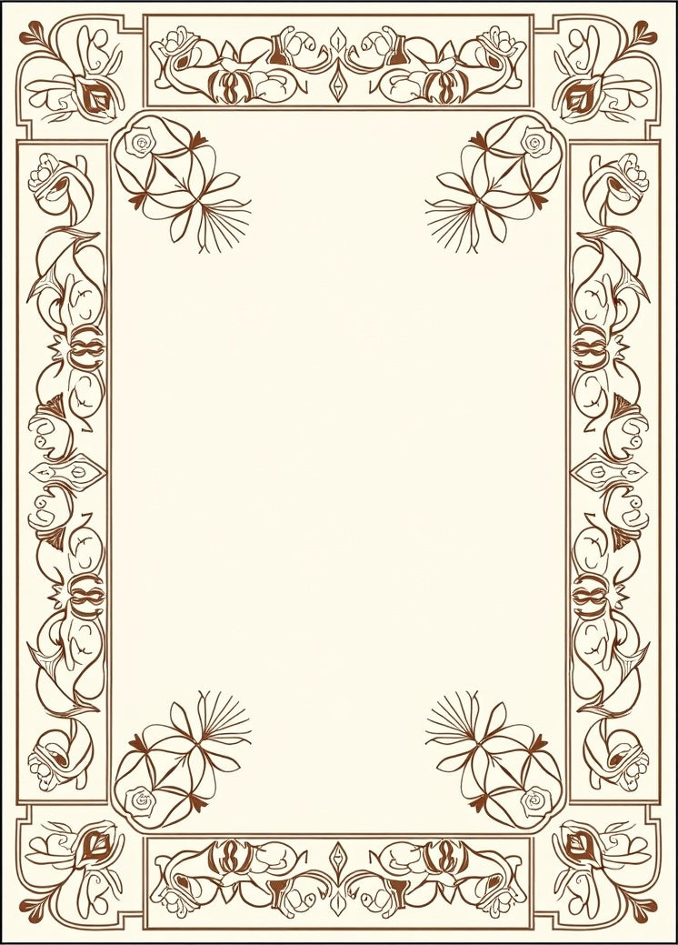Elegant Floral Scroll Pattern Rug