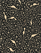 Flowing Floral With Figure Silhouette Pattern Rug