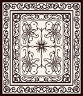 Intricate Floral Scroll Bordered Design Rug