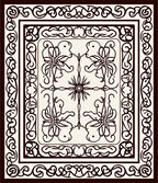 Intricate Floral Scroll Bordered Design Rug