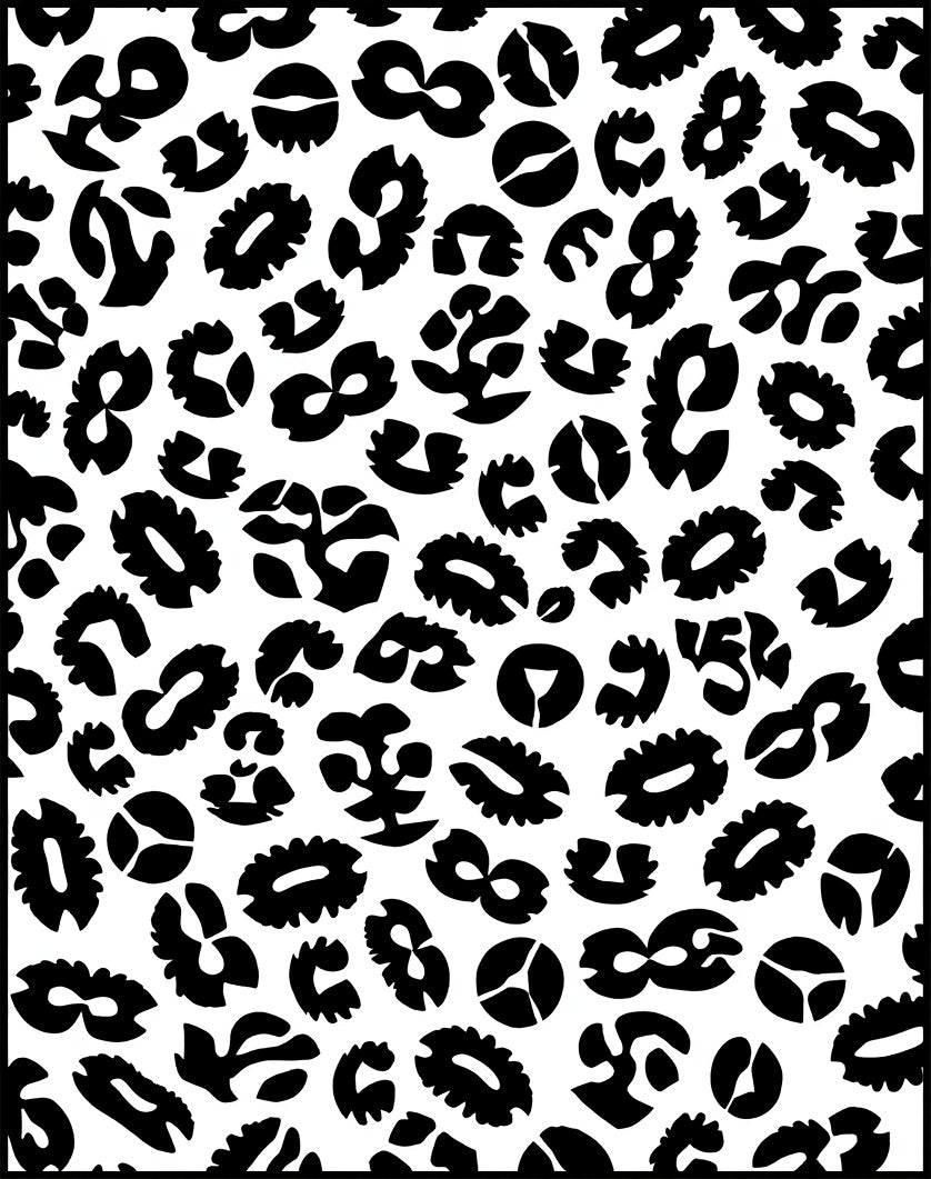 Black White Wild Spots Pattern Rug