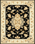Ornate Floral Vintage Black Rug