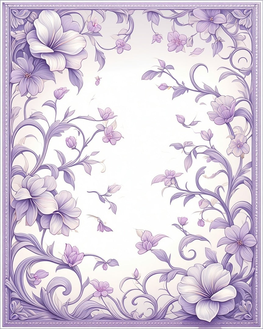 Elegant Floral Swirls and Petals Design Rug