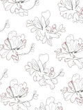Delicate Floral Outline Botanical Design Rug