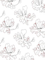 Delicate Floral Outline Botanical Design Rug