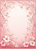 Soft Pink Floral Whimsical Pattern Rug