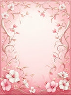 Soft Pink Floral Whimsical Pattern Rug