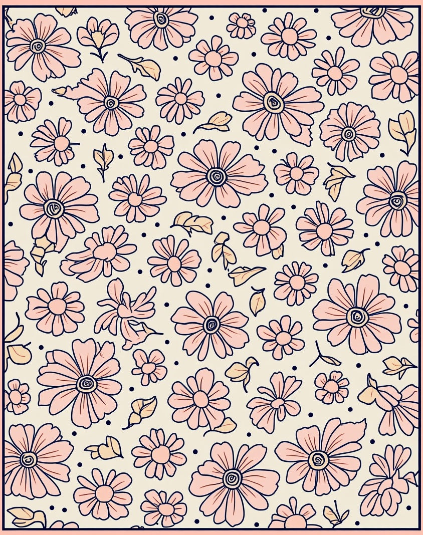 Daisies And Leaves Patterned Rug