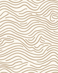 Cream Brown Wavy Lined Abstract Rug