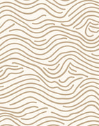 Cream Brown Wavy Lined Abstract Rug