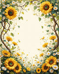Whimsical Sunflower Daisy Meadow Design Rug