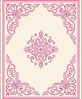 Ornate Pink Floral Scroll Rug