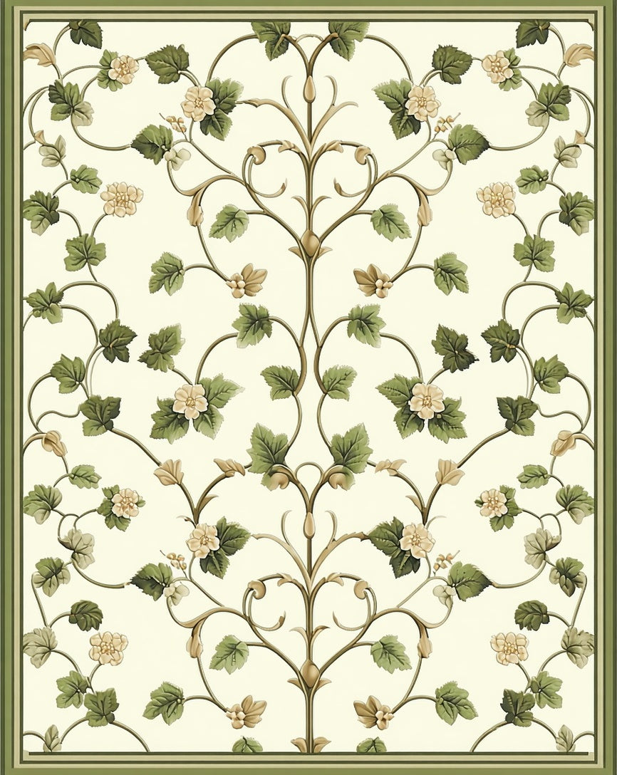 Regal Vine With Floral Detail Rug