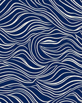 Flowing Lines Deep Blue Cream Rug