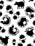 Abstract Animals Black White Pattern Rug