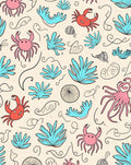 Whimsical Sea Creatures Coral Pattern Rug