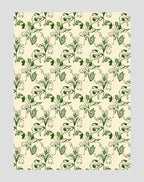 Cream Green Stylized Floral Arrangement Rug
