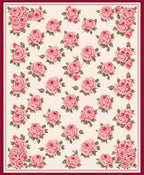 Pink Rose Floral Pattern Design Rug