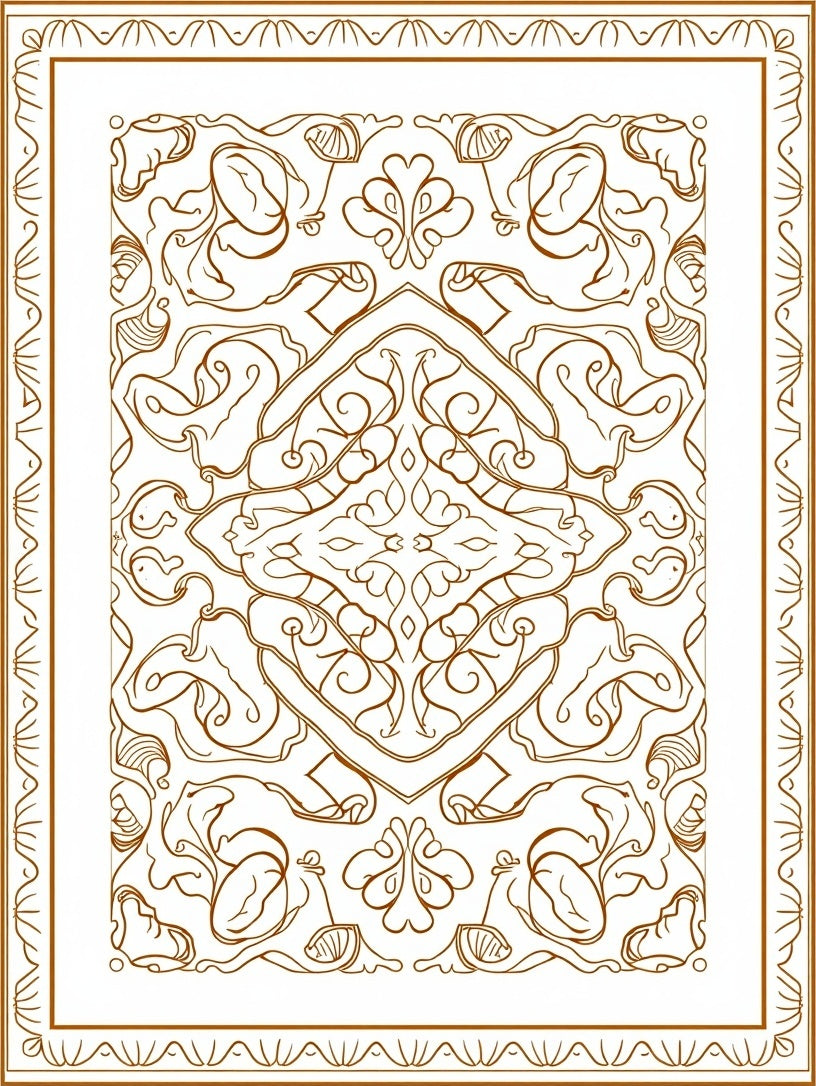 Ornate Floral Symmetry Design Rug