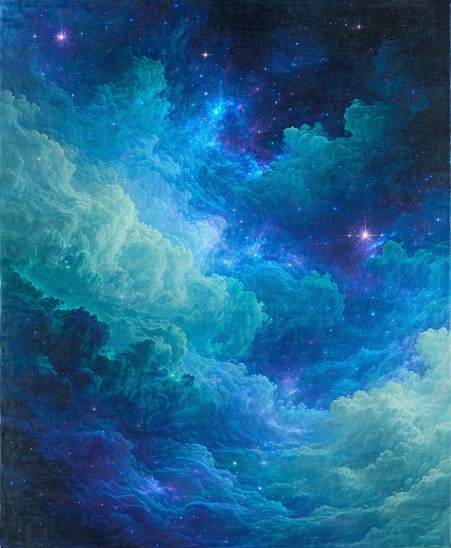 Cosmic Nebula Swirls Abstract Design Rug