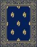 Navy Blue Gold Leaf Borderrug Rug