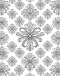 Ornate Grey Floral Pattern Rug