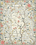 Whimsical Floral Maze Pattern Rug