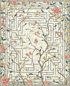 Whimsical Floral Maze Pattern Rug