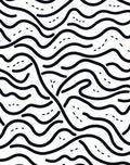 Abstract Wavy Black Dots Surface Rug